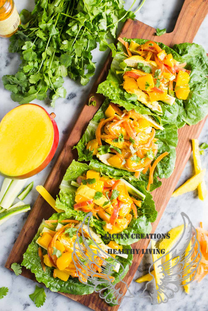 Caribbean Mango & Romaine Lettuce Wraps
