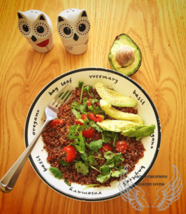 Sprouted Red Quinoa Salad